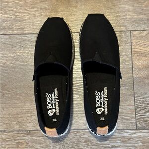Bobs by Skechers Black Memory Foam Shoes Size 9